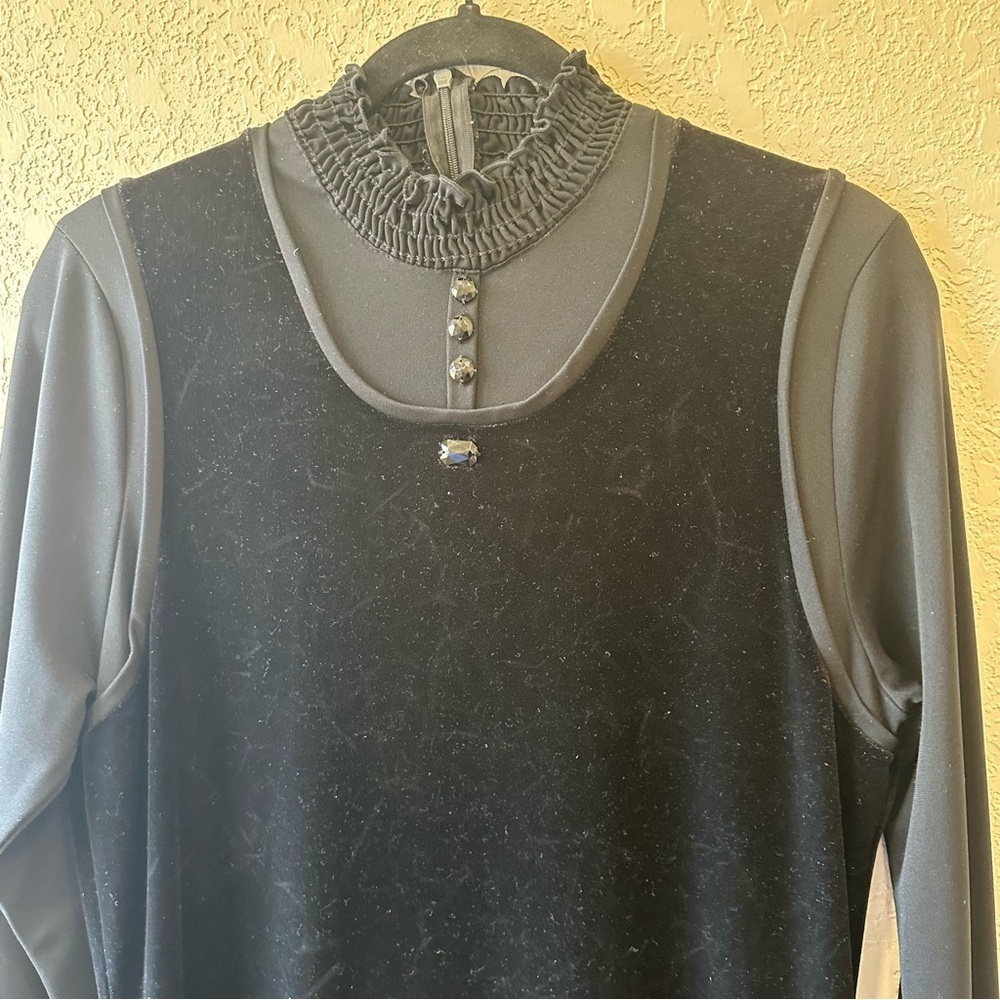 Fenucci vintage black velvet maxi dress size large